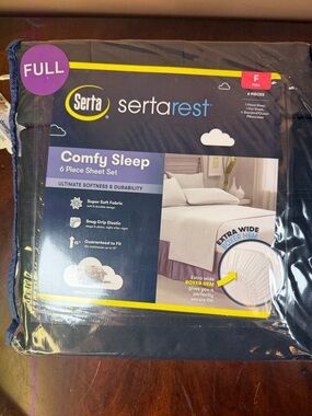 Serta Sertarest Comfy Sleep 6-Piece Full Sheet Set - Navy